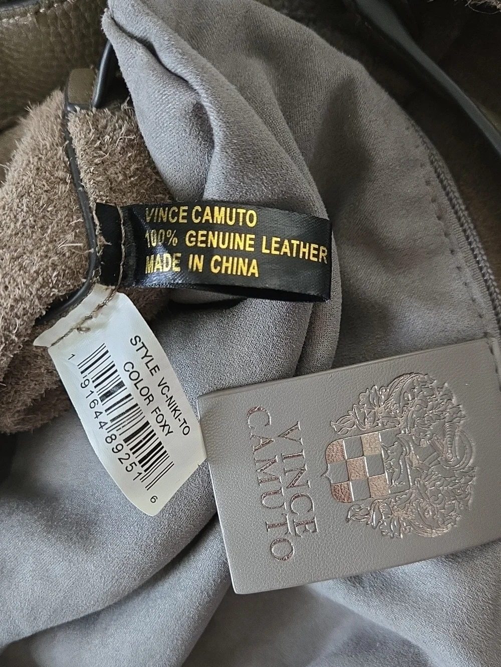 Vince Camuto Greige Slouchy Hobo Bag